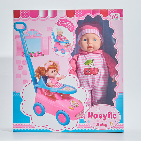 Haoyile Korean 28cm Baby Doll with trolley