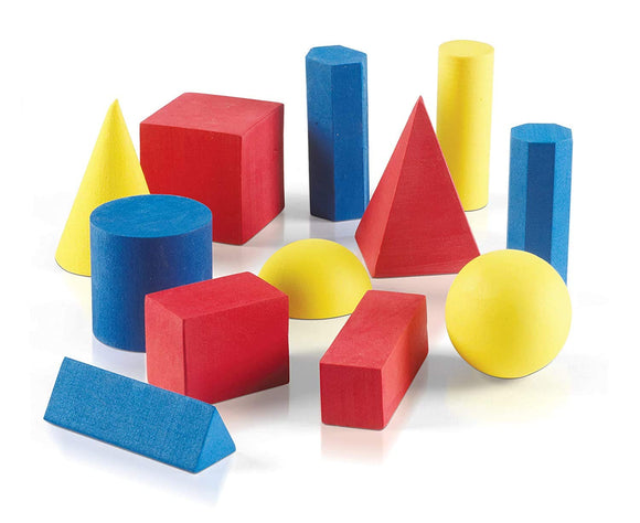 hand2mind Foam Geometric Solid Blocks (Set of 12)