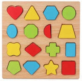 Wooden Numbers Shapes and Alphabet Board