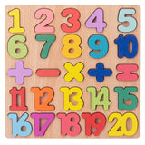 Wooden Numbers Shapes and Alphabet Board