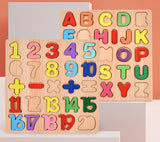 Wooden Numbers Shapes and Alphabet Board