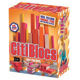 CitiBlocs 50-Piece Hot-Colored Building Blocks