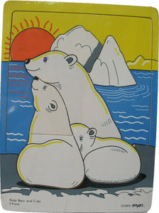 Wooden Puzzle - Polar Bear and Cubs