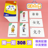 Traditional Chinese and English Words Card (support Reading pen)