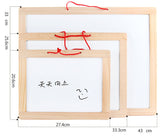 Wooden Multi-function double-sided hanging children's drawing board - writing board (Small)