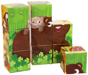 Goula - Puzzle 9 Cubes Forest Animals