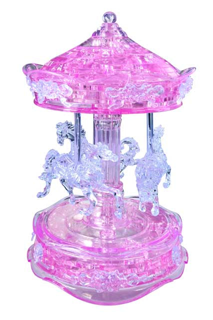 3D Crystal Puzzle - Carousel Pink