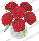 3D Crystal Puzzle - Six Rose (Red)