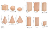 12pcs Wooden Basic 3 Dimensional Models Geometric Solids