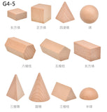 12pcs Wooden Basic 3 Dimensional Models Geometric Solids