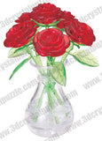 3D Crystal Puzzle - Six Rose (Red)