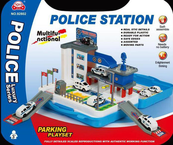 Police Station Suitcase Playset(with 2 police car)