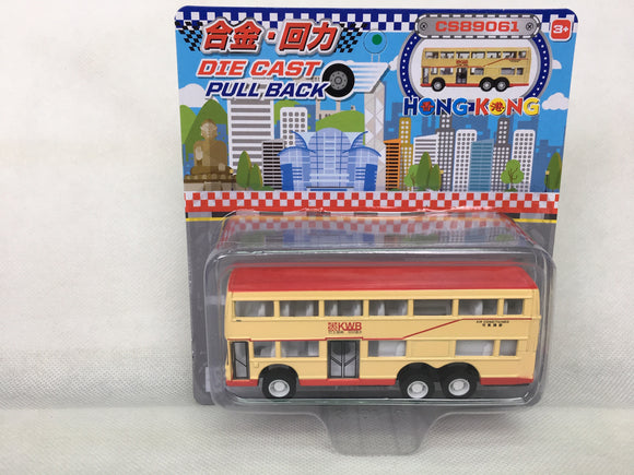 MiniCar - Hong Kong Double-deck Bus (Red-Beige)