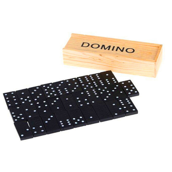 Wooden Dot Domino in Black