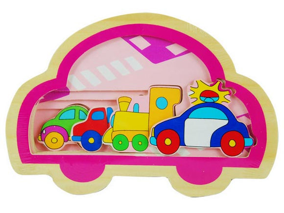 Wooden Puzzle Toy Traffic Vehicle
