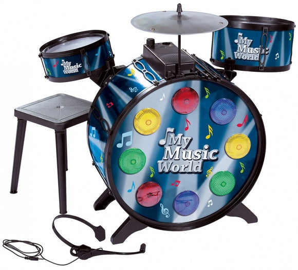 My Music World-Drum Kit(With Electronics Lights,Stool)
