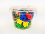 40pcs Plastic Lacing Beads in a Bucket