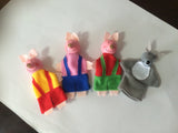Wooden Head Finger Puppet - Three little pig