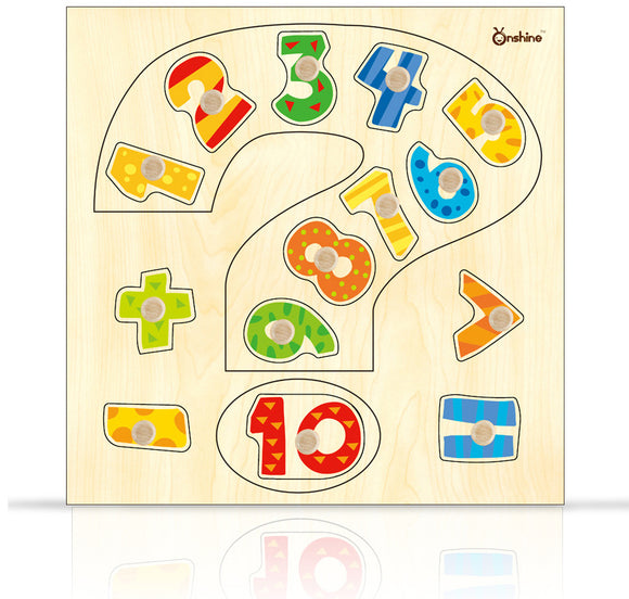 Wooden Puzzle w-handle - Numbers Puzzle