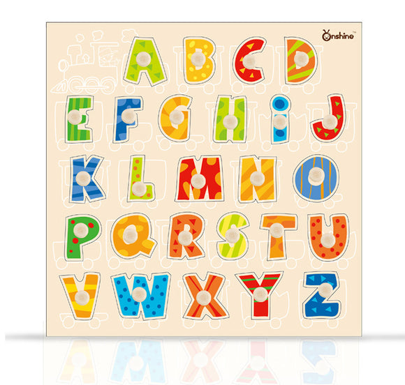 Wooden Puzzle w-handle - Alphabet Puzzle