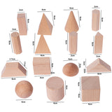 15pcs Geometric Solids Wooden Block Models
